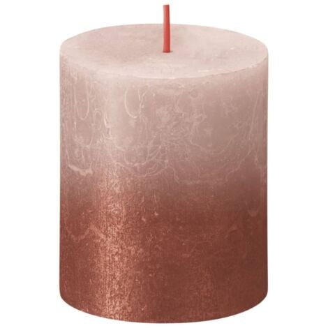 Bolsius Candele Pilastro Rustiche Sunset 4 pz 80x68 mm Rosa e Ambra