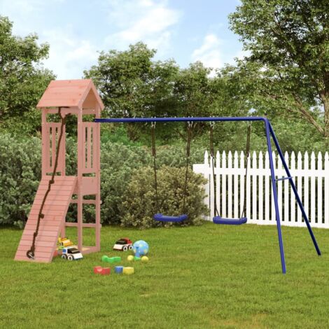 Wickey Parco giochi in legno TurboFlyer Giochi da giardino con altalena e  scivolo Torre d'arrampicata da esterno con sabbiera e scala di risalita per  bambini - rosso