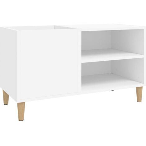 vidaXL Mobile Porta Dischi Bianco 84,5x38x48 cm in Legno Multistrato