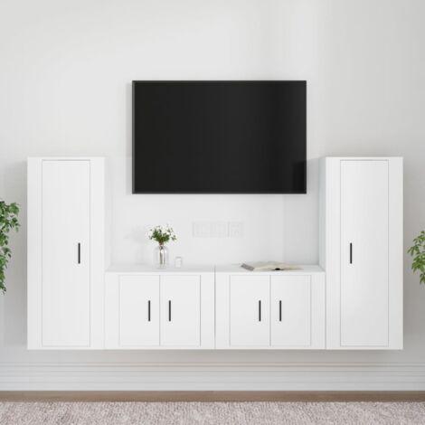 VidaXL Mobile tv con ruote bianco 80x40x40 cm in legno multistrato Mobili  porta tv 