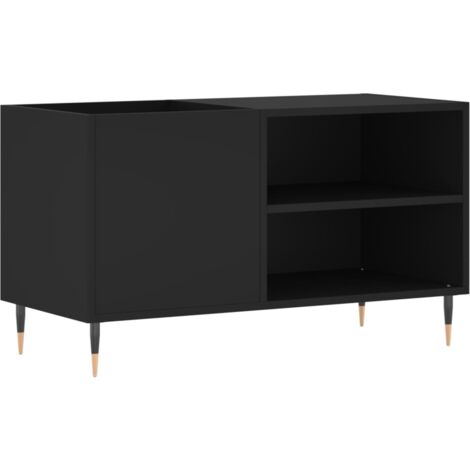vidaXL Mobile Porta Dischi Nero 85x38x48 cm in Legno Multistrato