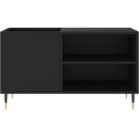 vidaXL Mobile Porta Dischi Nero 85x38x48 cm in Legno Multistrato