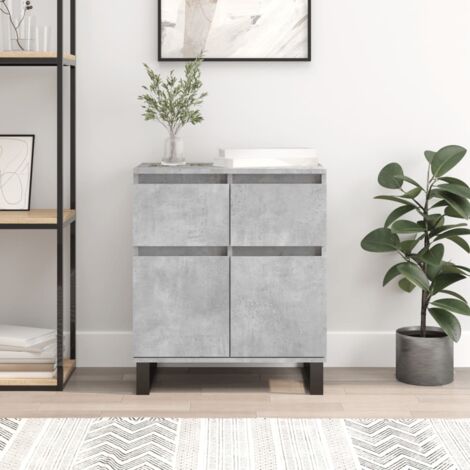 Madia Armadietto Multifunzionale 30x30x70 Cm - Grigio Cemento Per Soggiorno, Cucina O Bagno