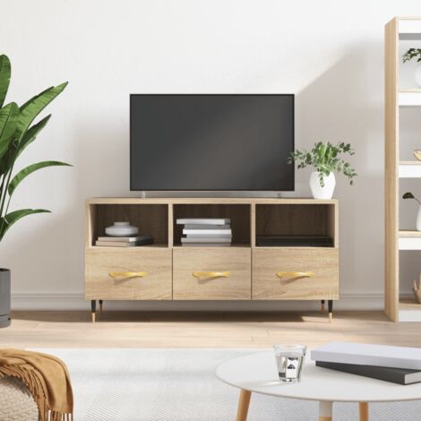 Supporto TV per casa con 6 scomparti e 5 ripiani regolabili, Tavolo console  TV in legno per soggiorno Bianco - Costway