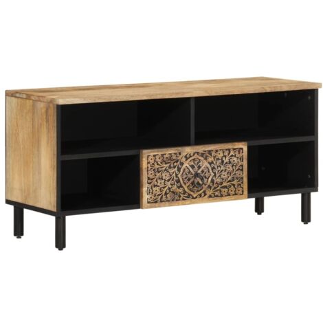 Generico Mobile Porta TV 105x33x46cm in Legno Massello di Mango,kangqiling358248