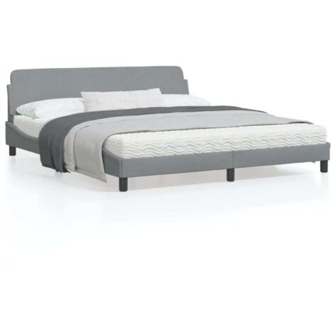 Giroletto 180x200 Cm Grigio Chiaro - Con Rete E Piattaforma, Imbottito - Foto 4