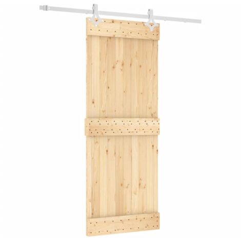 Porta Scorrevole In Legno Pino 90x210 Cm - Con Kit Hardware Per Montaggio - Foto 10