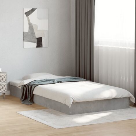 VidaXL Testiera Letto Grigio Cemento 180x200 Cm In Legno Multistrato - Rete Inclusa, Imbottitura In Schiuma, Design Moderno