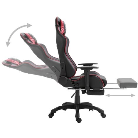 VidaXL Sedia da gaming girevole con poggiapiedi rossa in pvc Sedie Gaming 