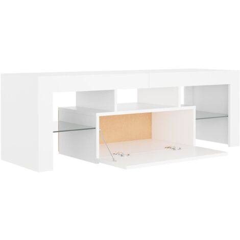 vidaXL Mobile Porta TV con Luci LED Bianco 120x35x40 cm