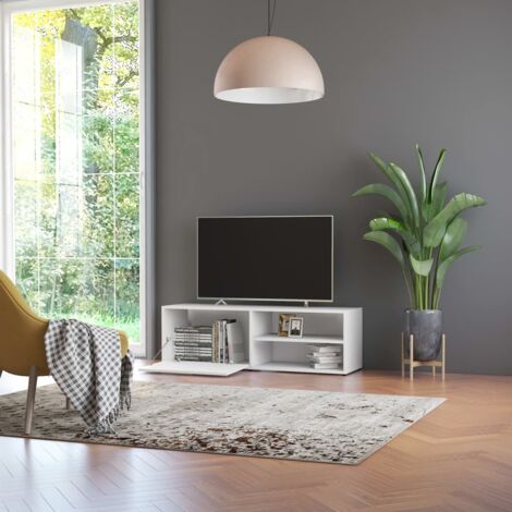 vidaXL Mobile Porta TV Bianco 120x34x37 cm in Legno Multistrato