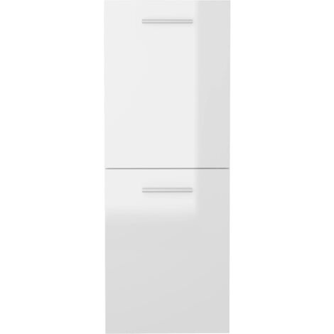 vidaXL Mobile da Bagno Bianco Lucido 30x30x80 cm in Legno Multistrato
