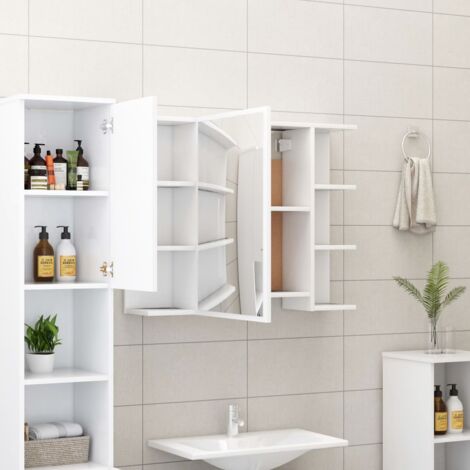 vidaXL Set Mobili da Bagno 3 pz Bianco in Truciolato