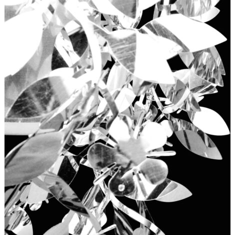 vidaXL Lampadario da Soffitto Foglie e Paillette 21,5 x 30 cm Argento