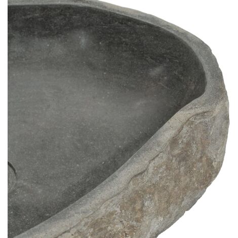 vidaXL Lavandino in Pietra di Fiume Ovale (45-53)x(34-41) cm