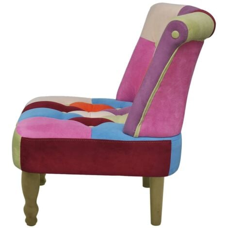 vidaXL Poltrona Francese Design Patchwork in Tessuto