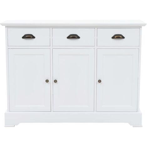 vidaXL Credenza con 3 Ante in MDF e Legno di Pino 105x35x77,5 cm