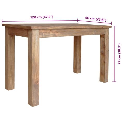 vidaXL Tavolo da bistrot 60x76 cm Legno di mango grezzo