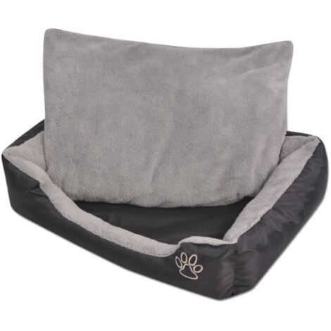 vidaXL Cuccia per Cani con Cuscino Imbottito Taglia L Nero