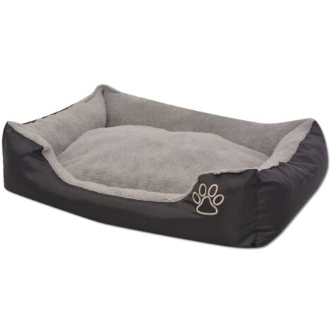 vidaXL Cuccia per Cani con Cuscino Imbottito Taglia L Nero