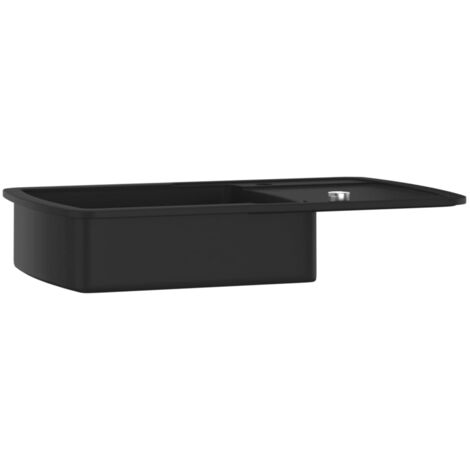 vidaXL Lavello da Cucina in Granito Vasca Singola Nero