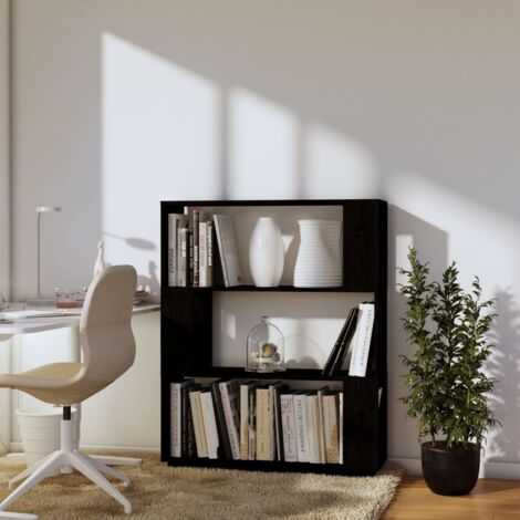 vidaXL Mobile Porta Libri Nero 60x33x100cm Legno Multistrato e Acciaio