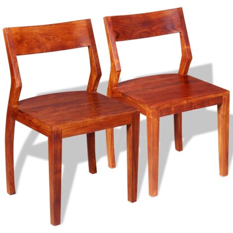 Set Sedie da Pranzo 2 pz in Legno Massello di Sheesham e Acacia