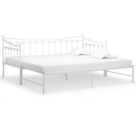 vidaXL Telaio Divano Letto Estraibile Bianco in Metallo 90x200 cm