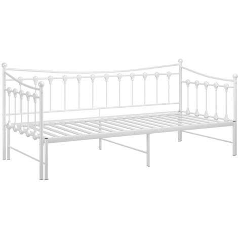 vidaXL Telaio Divano Letto Estraibile Bianco in Metallo 90x200 cm