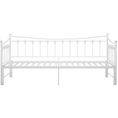 vidaXL Telaio Divano Letto Estraibile Bianco in Metallo 90x200 cm