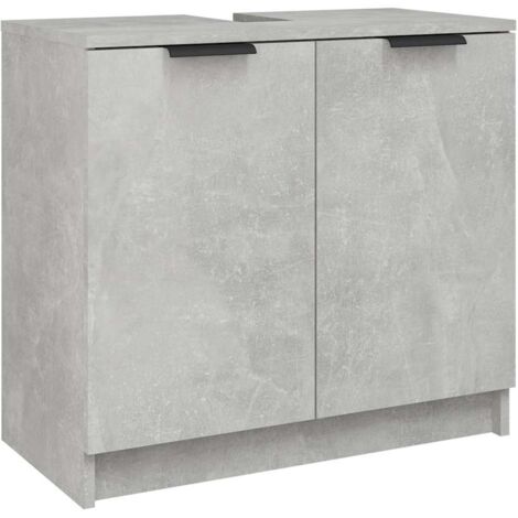 Mobile Bagno Grigio Cemento 64,5x33,5x59cm in Legno Multistrato