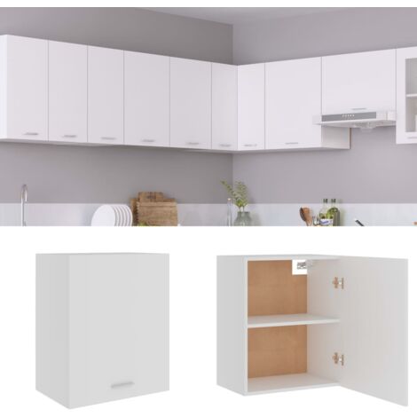 vidaXL Mobile Pensile Bianco 50x31x60 cm in Legno Multistrato