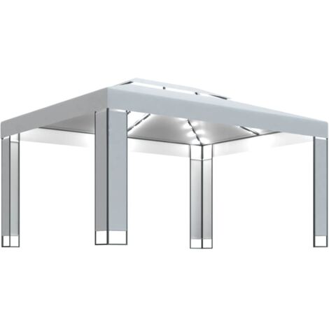 vidaXL Gazebo con Stringa di Luci LED Bianco 3x4 m