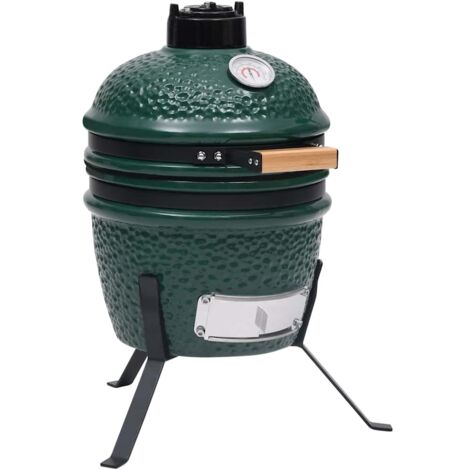 vidaXL Barbecue Affumicatore 2 in 1 Kamado in Ceramica 56 cm Verde
