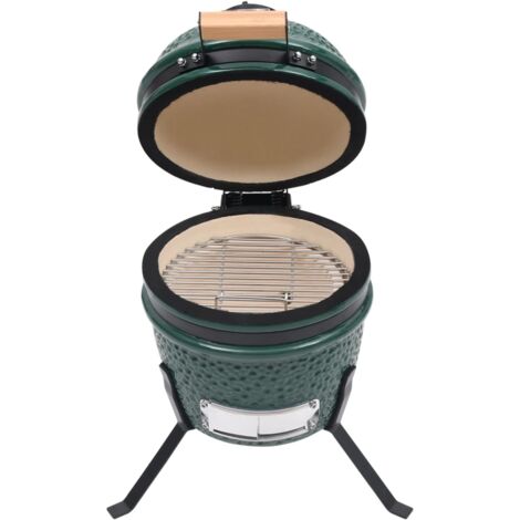 vidaXL Barbecue Affumicatore 2 in 1 Kamado in Ceramica 56 cm Verde