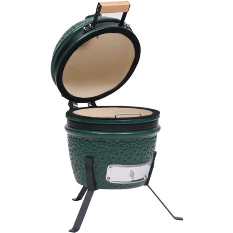 vidaXL Barbecue Affumicatore 2 in 1 Kamado in Ceramica 56 cm Verde