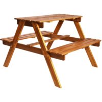 Set Tavolo E Panche Per Bambini In Legno Massiccio Con Ombrellone - Giardino, Balcone, Picnic