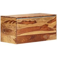 SKM Cassapanca 80x40x40 cm in Legno Massello di Sheesham 