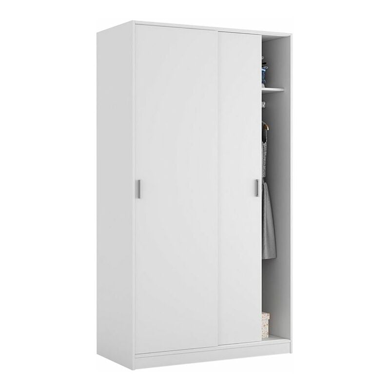 Armario Max 2 puertas correderas Blanco Artik (Blanco Mate) 100cm (ancho) x 200cm (alto)