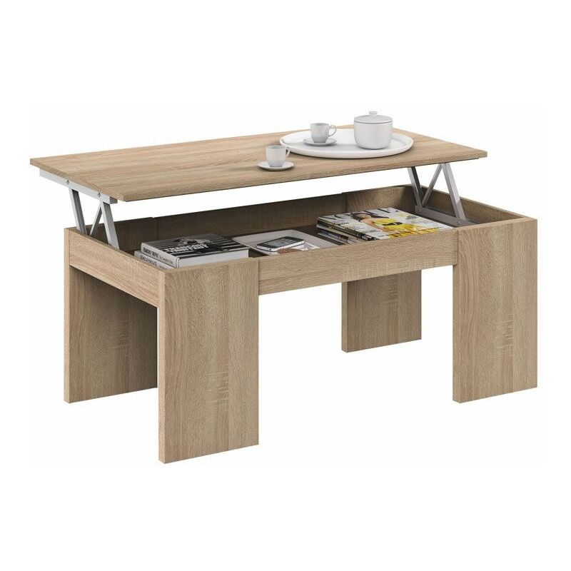 Mesa de centro elevable Kendra Roble Canadian 100cm (ancho) x 43–55cm (alto)