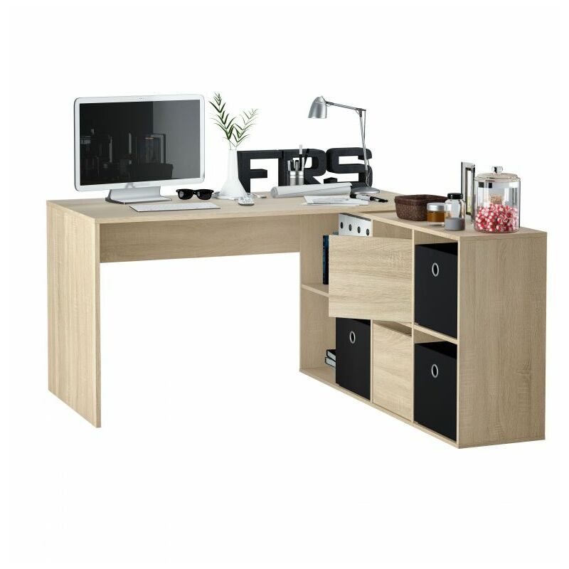 Mesa de escritorio Adapta XL Roble Canadian 136cm/203cm (ancho) x 74cm (alto)