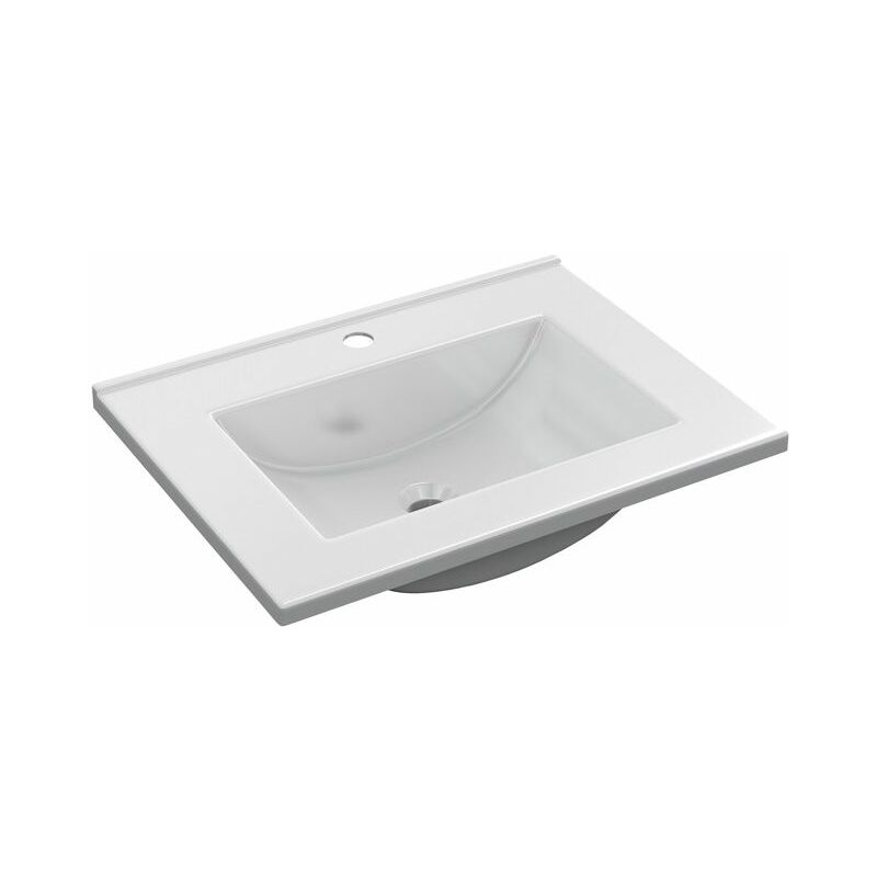 Arkitmobel Lavabo Pmma color blanco pila lavamanos rectangular baño medidas 615 cm ancho 13 alto 46 60x45cm