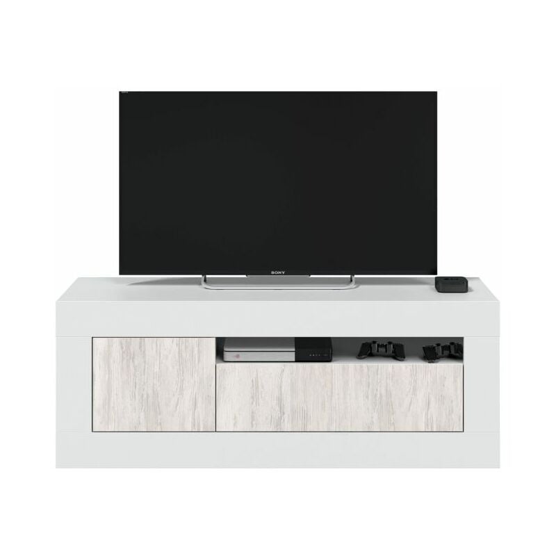 Mueble De Tv baltik 53 x 139 42 cm blanco habitdesign 2 puertas modulo salon modelo acabado en y velho medidas mate – 139cm ancho 53cm alto viejo 3