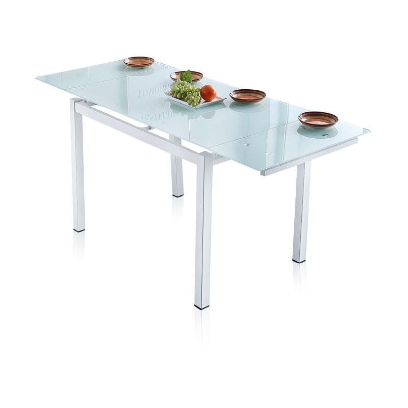 Mesa de comedor extensible Milan 110 Blanco 110–170cm (ancho) x 75cm (alto)