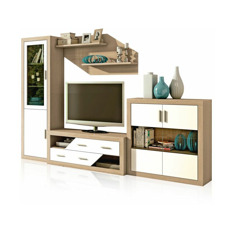 Nuka V10 Homesouth ancho cambria blanco grafito conjunto de muebles salon modular modelo acabado en y medidas 300 cm largo x 1932cm