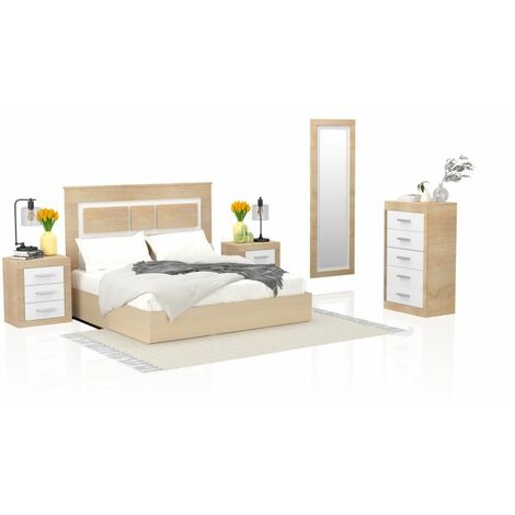 Dormitorio Kira 5C Cambria - Blanco (ancho) x 119cm (alto)