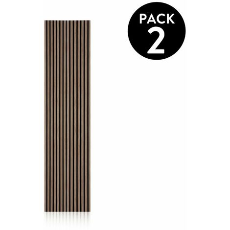 Pack 2 paneles acústicos Noiseless 240 Roble Honey - Negro 60cm (ancho) x 240cm (alto)