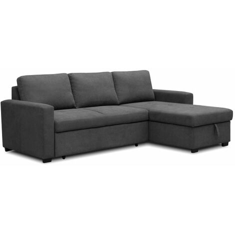 Sofá cama con chaiselongue reversible 4 plazas Saira Gris (ancho) x 93cm (alto)