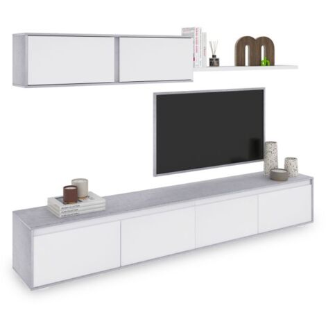 Salón Arlet Blanco Artik (Blanco Mate) - Gris Cemento (ancho) x 43cm (alto)