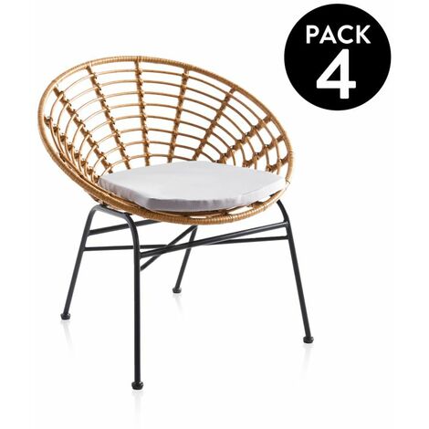 Pack 4 sillones Talma Rattan 60cm (ancho) x 75cm (alto) (1/5)